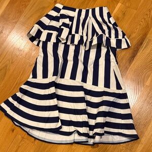 Farm Rio Navy and White Striped Skirt XS NWT